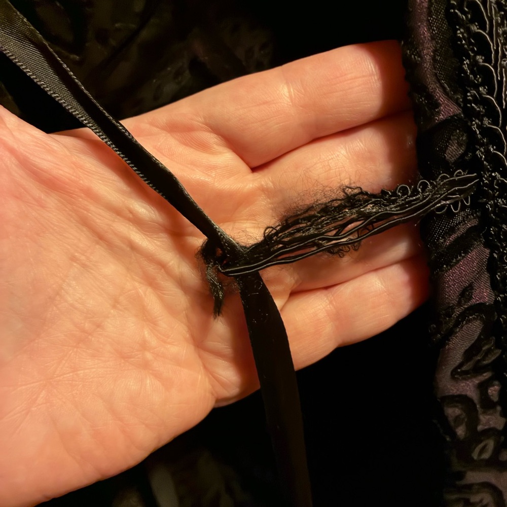 90s Lip Service Black and Purple Long Sleeve Romantic whimsygoth gown - Picture 3 of 10